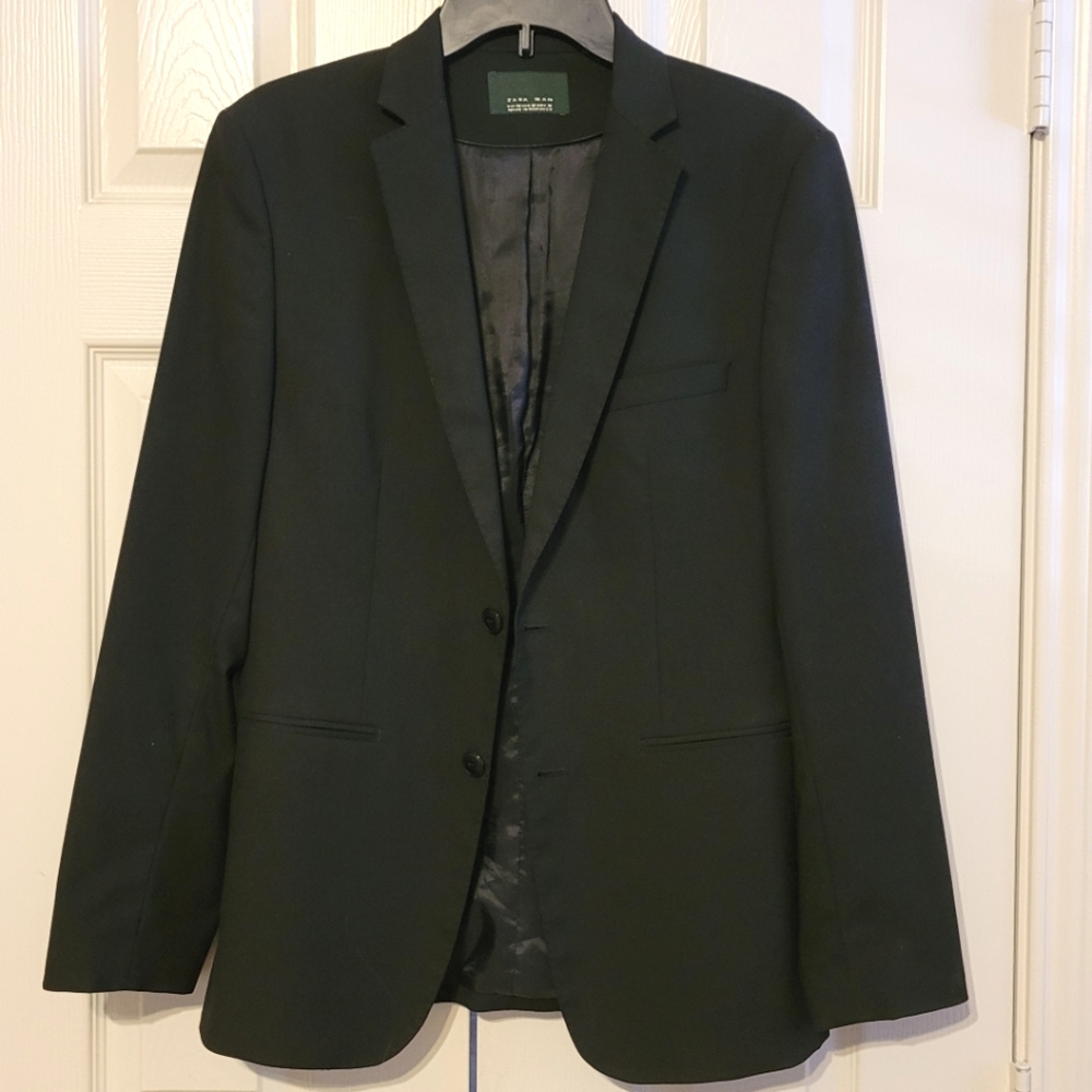Zara Man's Black Sport Coat Blazer Size 36